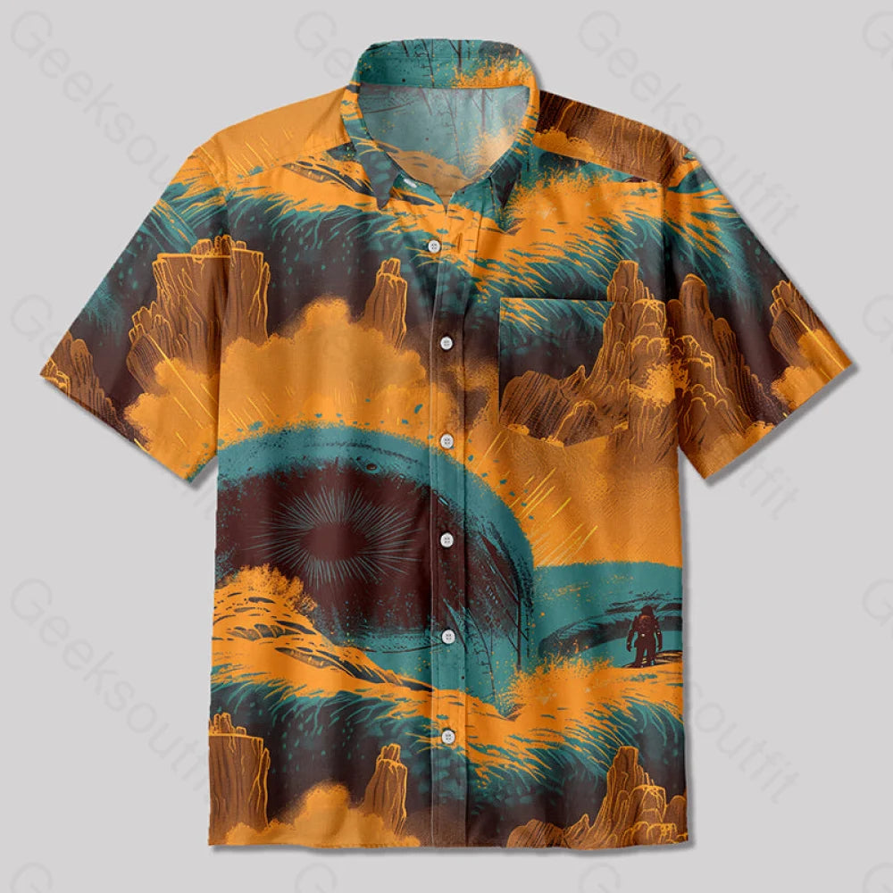 Desert Planet Sandworm Button Up Pocket Shirt Up / S Bus514 Yc