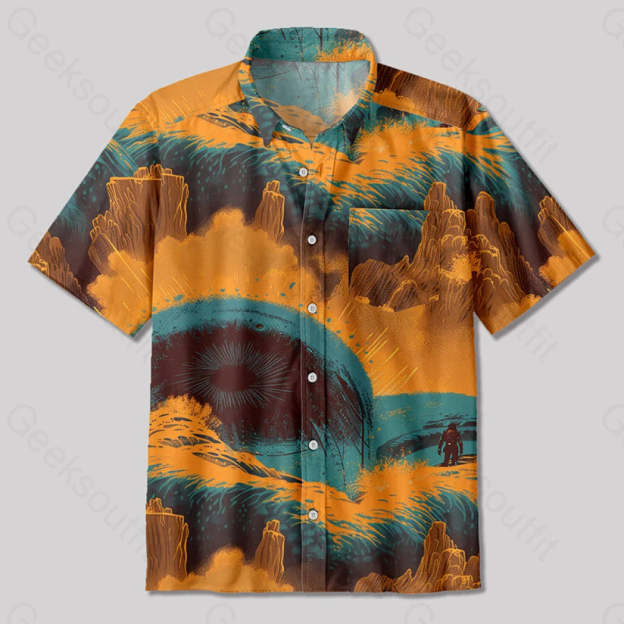 Desert Planet Sandworm Button Up Pocket Shirt Up / S Bus514 Yc