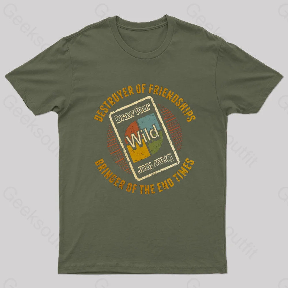 Destroyers Of Friendships T-Shirt Army Green / S