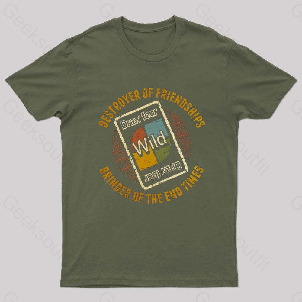Destroyers Of Friendships T-Shirt Army Green / S