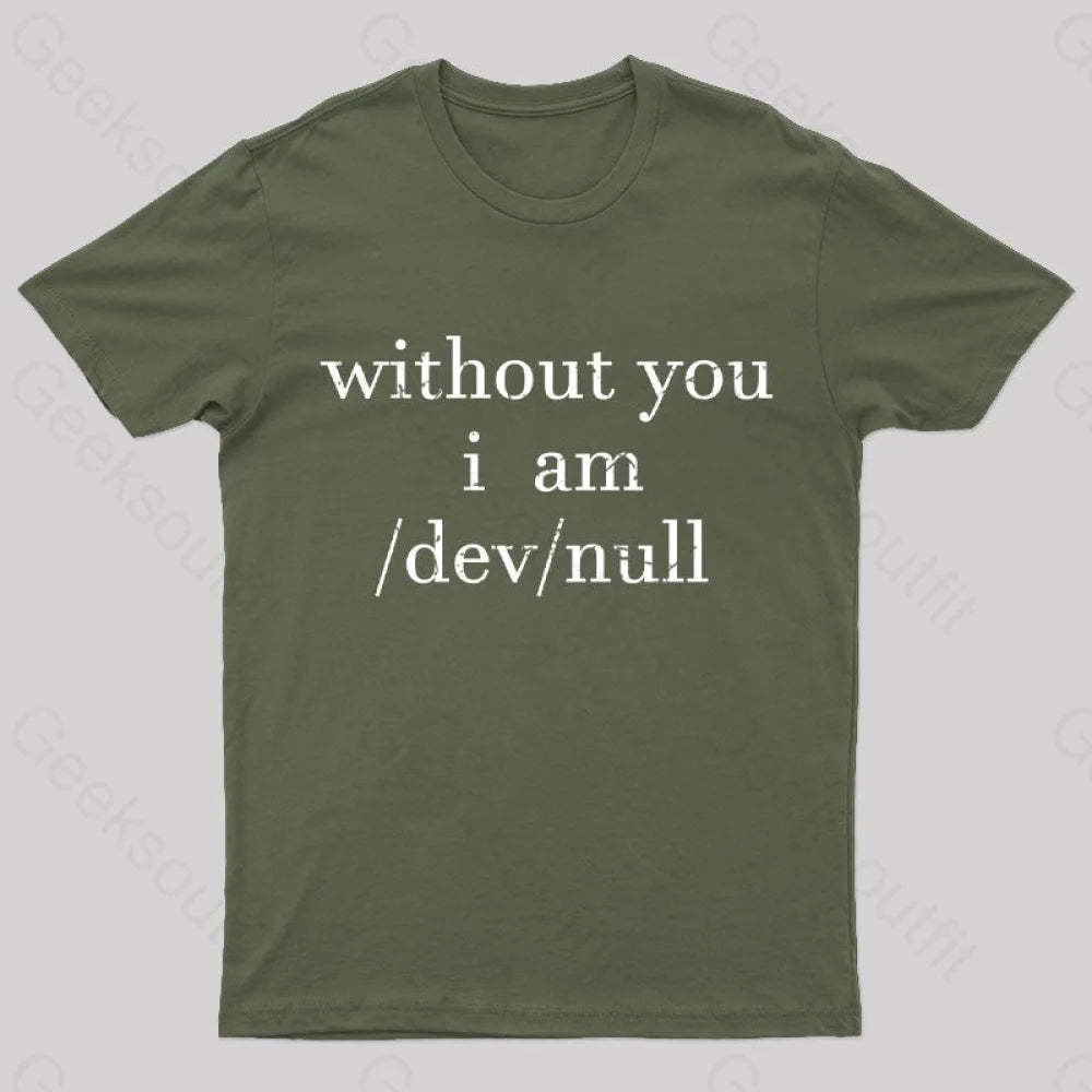 Devnull Unix Linux Joke Funny Geeks T-Shirt Army Green / S