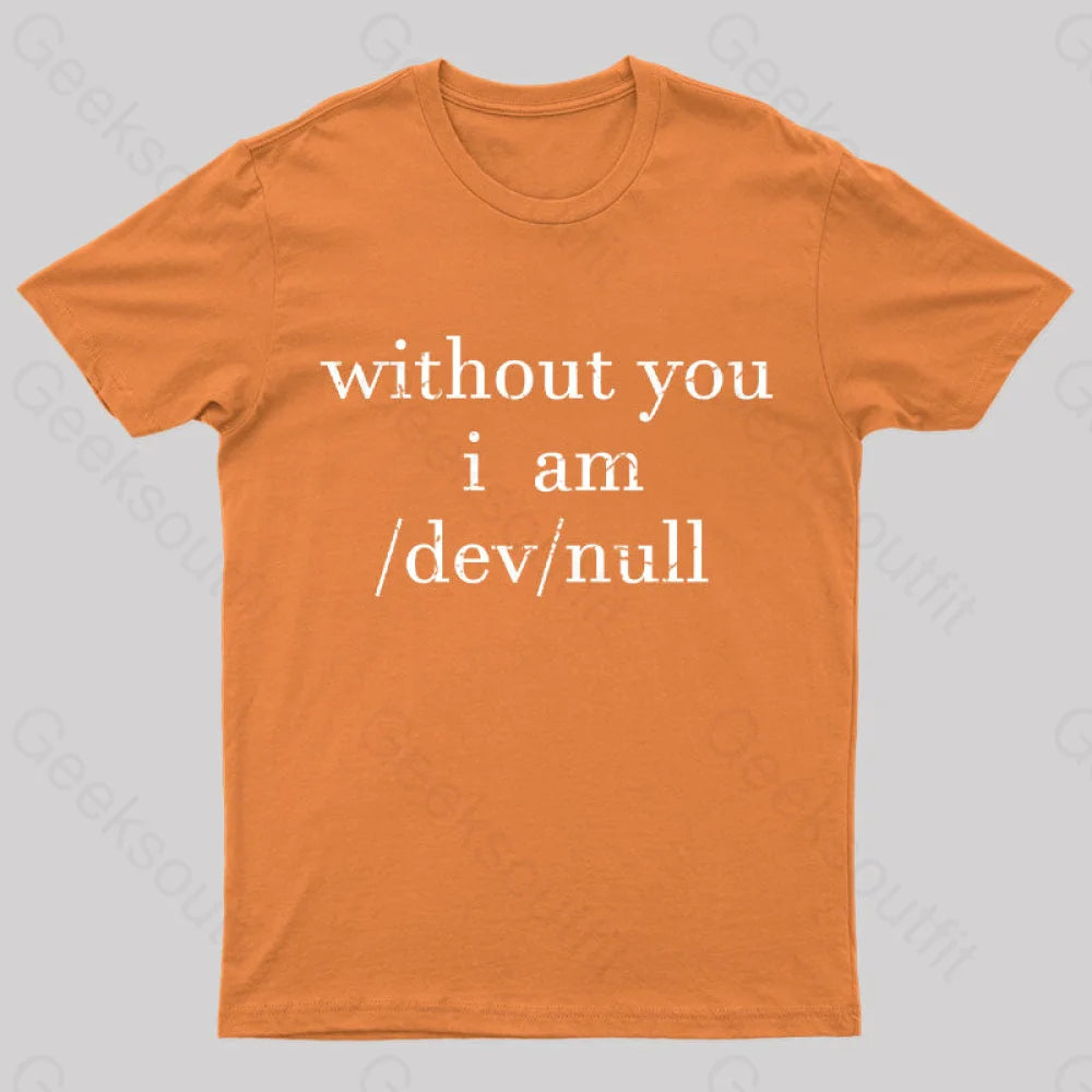Devnull Unix Linux Joke Funny Geeks T-Shirt Orange / S