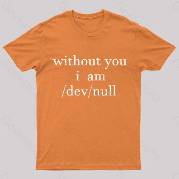 Devnull Unix Linux Joke Funny Geeks T-Shirt Orange / S