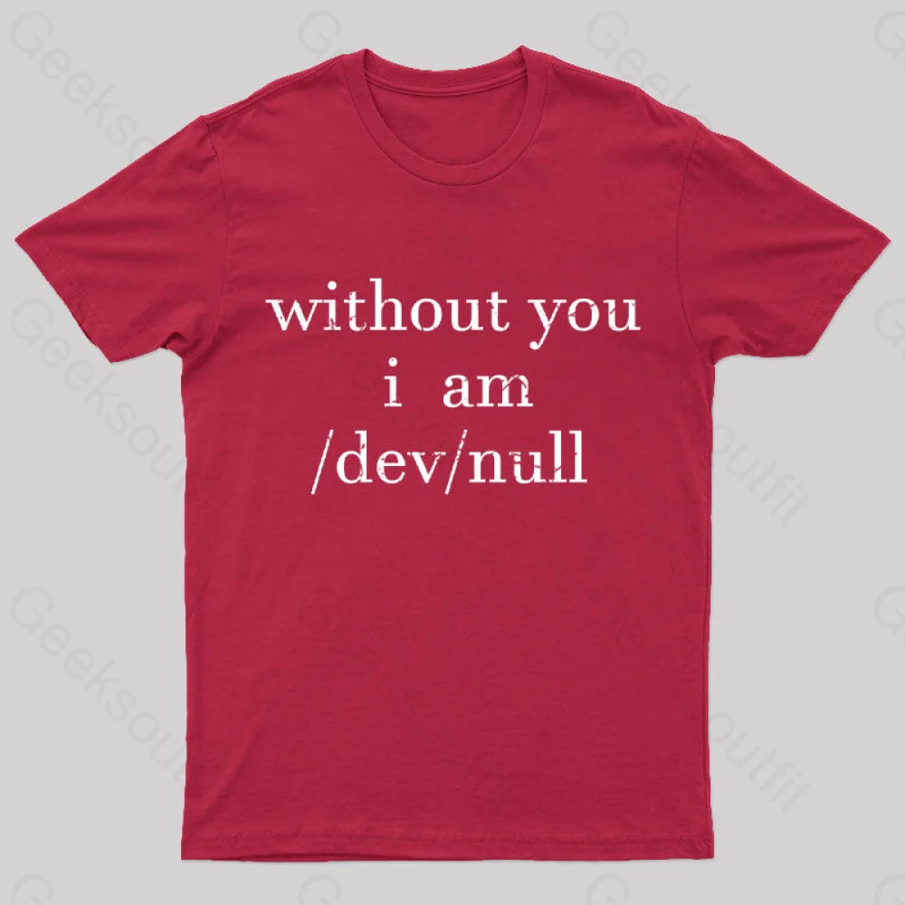 Devnull Unix Linux Joke Funny Geeks T-Shirt Red / S