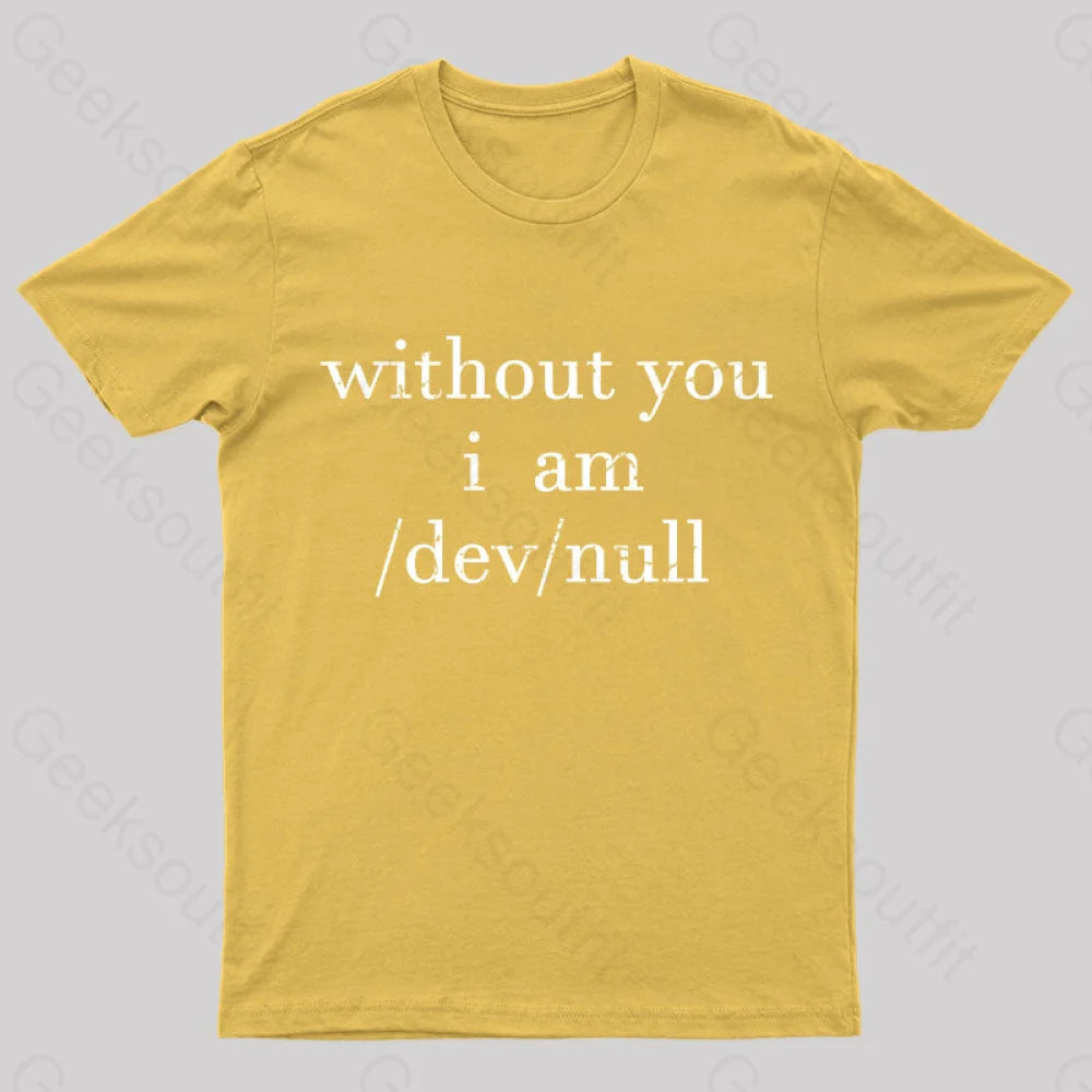Devnull Unix Linux Joke Funny Geeks T-Shirt Yellow / S