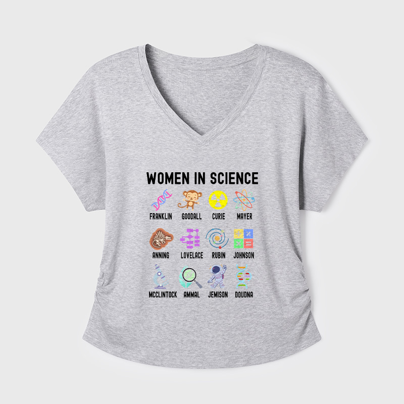 Women In Science Steminist Geek Dolman Sleeve V-Neck Shirt