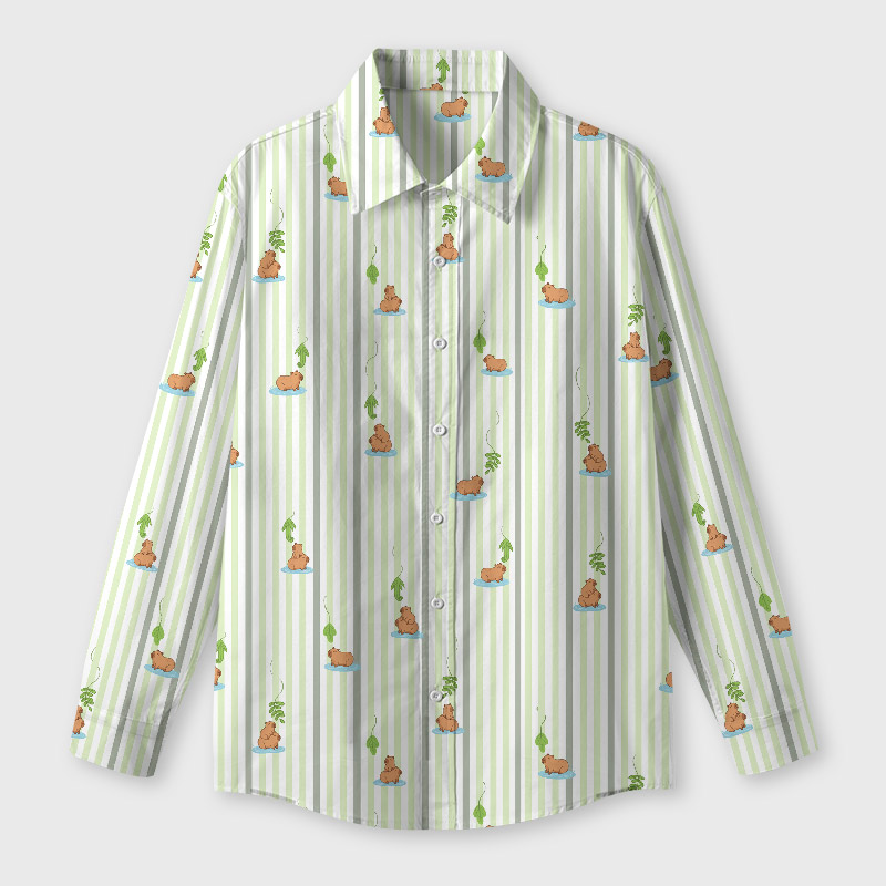 Capybara Snack Lure Geek Long-Sleeved Shirt