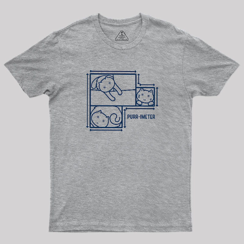 Purr-imeter Maths Cat Pun Geek T-Shirt