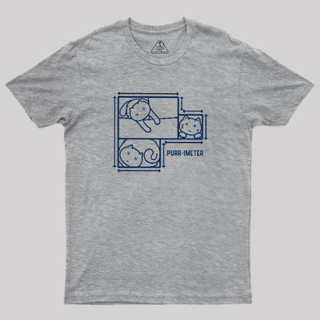 Purr-imeter Maths Cat Pun Geek T-Shirt