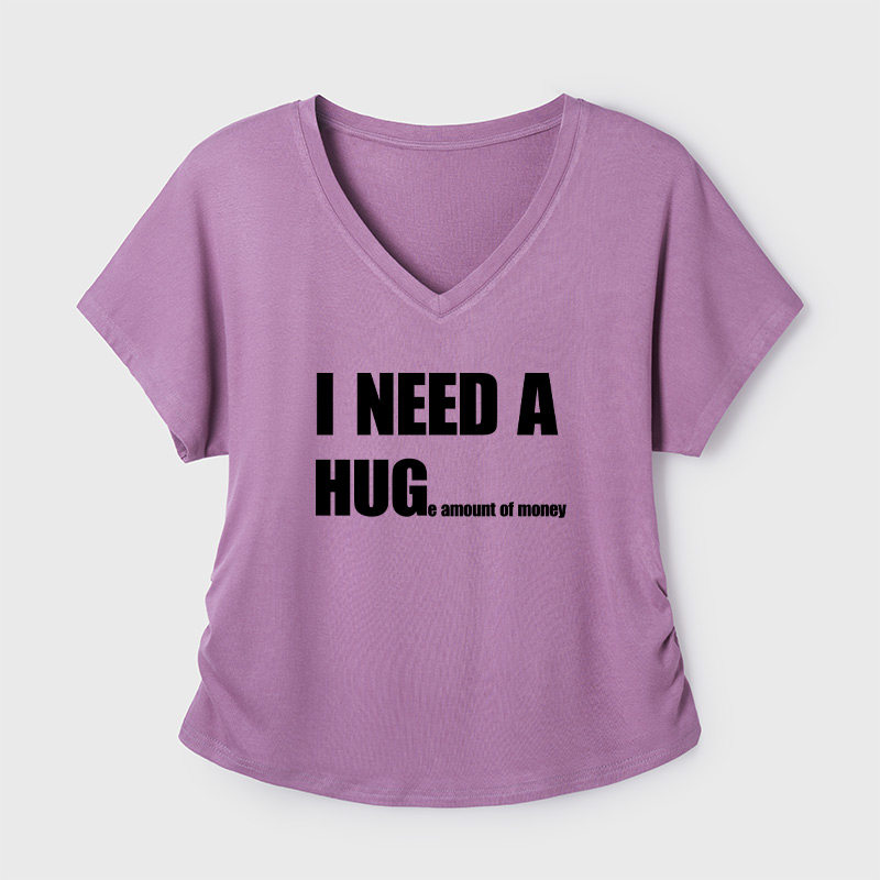 Huge Amount Of Money Geek Dolman Sleeve V-Neck Shirt