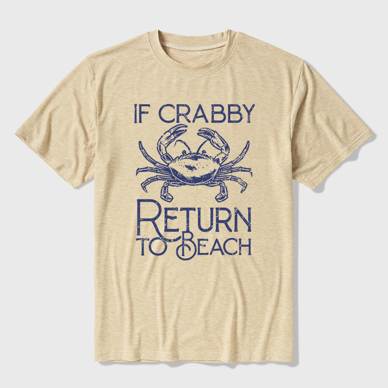 If Crabby Return To Beach Ultra Soft Heather Tee