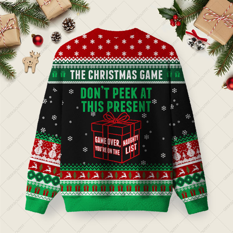 The Christmas Game Ugly Christmas Fuzzy Fleece Sweatshirt