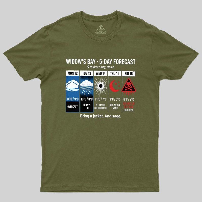 Spooky 5 Day Weather Forecast Geek T-Shirt