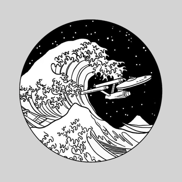 Trek Spaceship In Space Geek T-Shirt