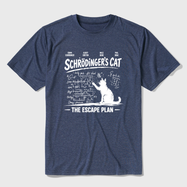Schrodinger's Cat Escape Plan Interesting Physics Science Ultra Soft Heather Tee