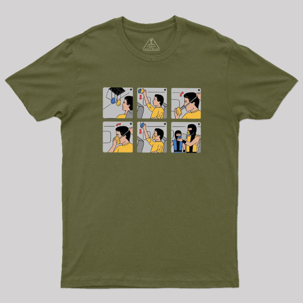 Fighter Airline Safety Instructions Geek T-Shirt