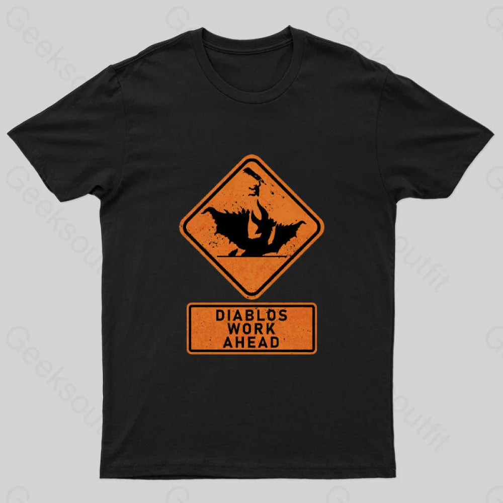 Diablos Work Ahead Nerd T-Shirt Black / S