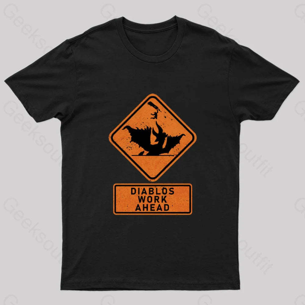 Diablos Work Ahead Nerd T-Shirt Black / S