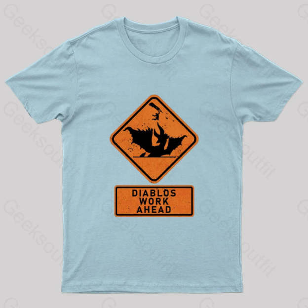 Diablos Work Ahead Nerd T-Shirt Light Blue / S