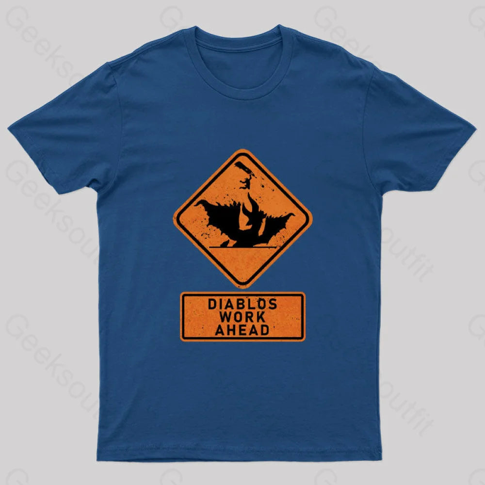 Diablos Work Ahead Nerd T-Shirt Navy / S