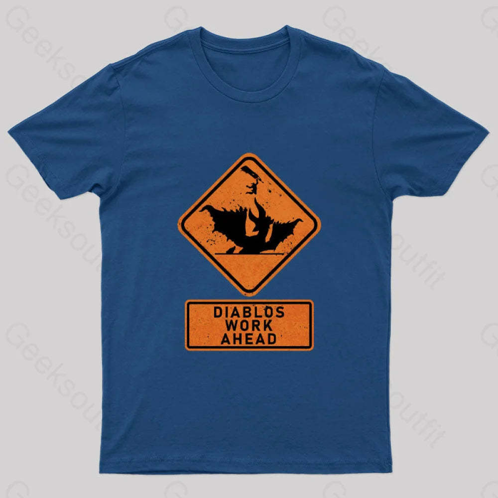 Diablos Work Ahead Nerd T-Shirt Navy / S