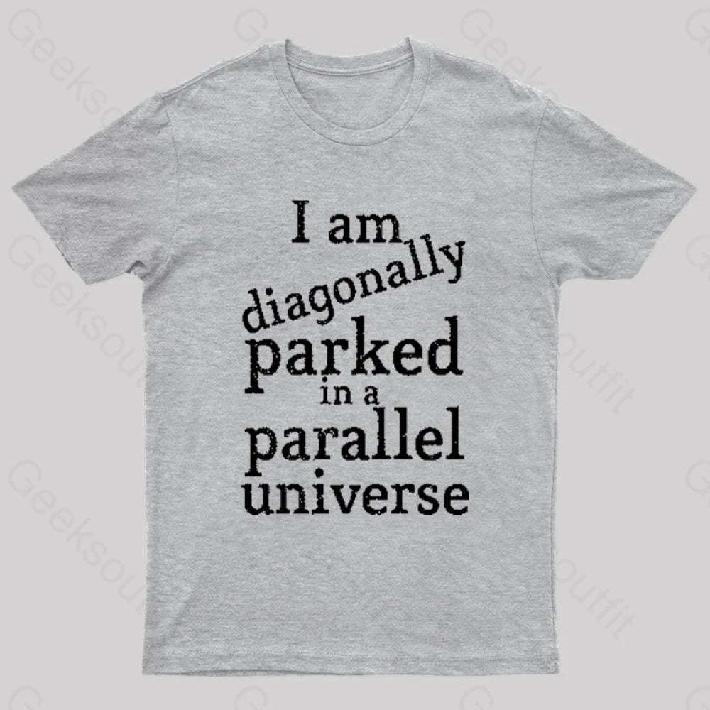 Diagonally Parked In A Parallel Universe Geek T-Shirt Grey / S