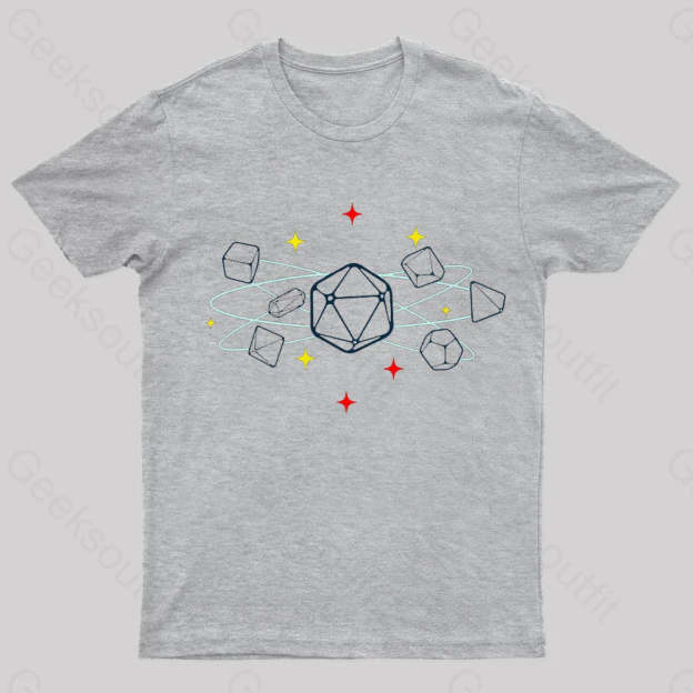 Dice Atom Tabletop Rpg Geek T-Shirt Grey / S