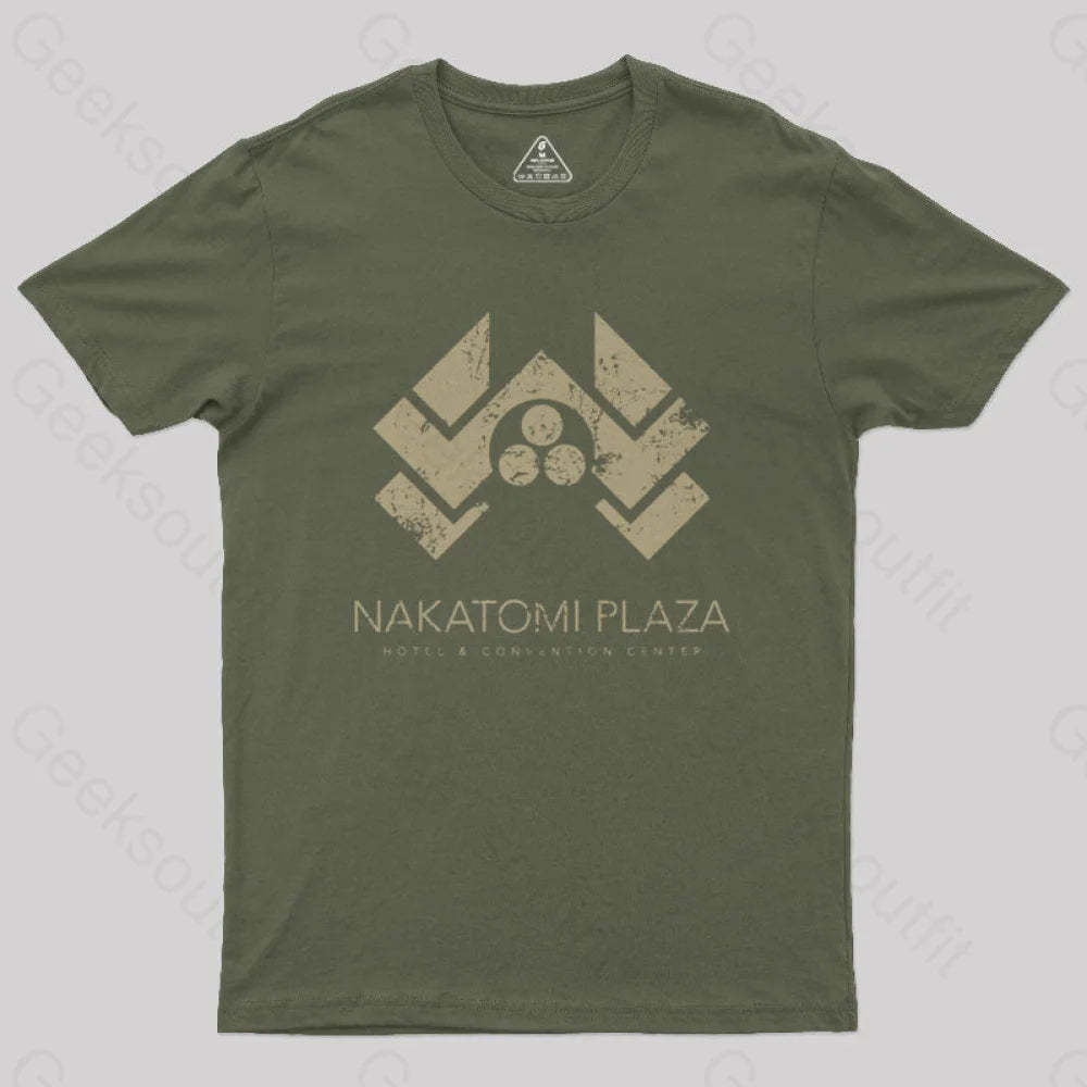 Die Hard Nakatomi Plaza Geek T-Shirt Army Green / S