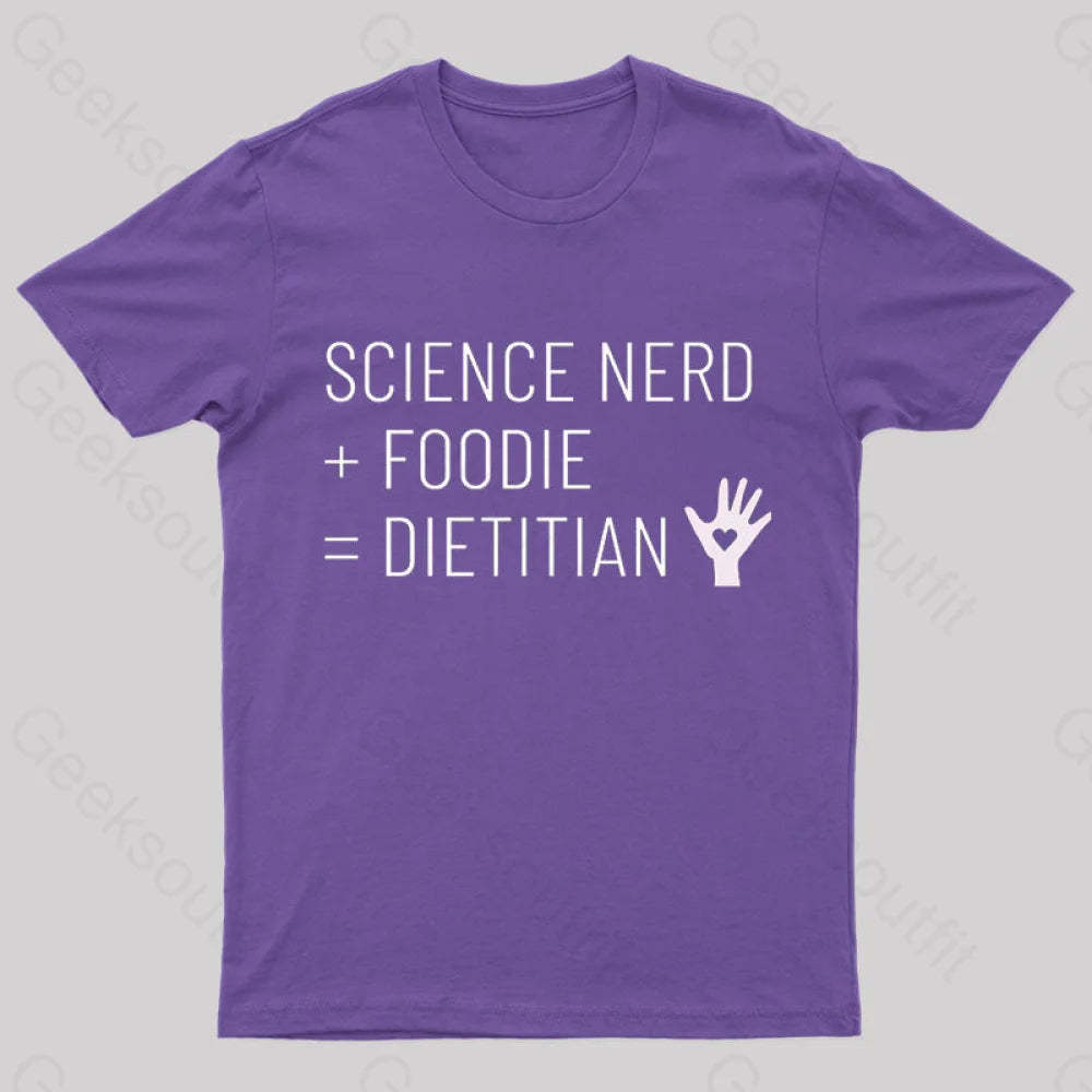 Dietitian Equation Science Nerd And Foodie Geek T-Shirt Purple / S