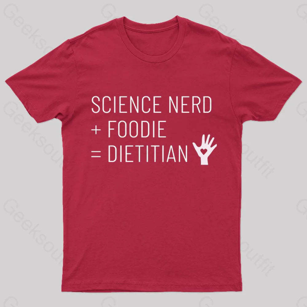 Dietitian Equation Science Nerd And Foodie Geek T-Shirt Red / S