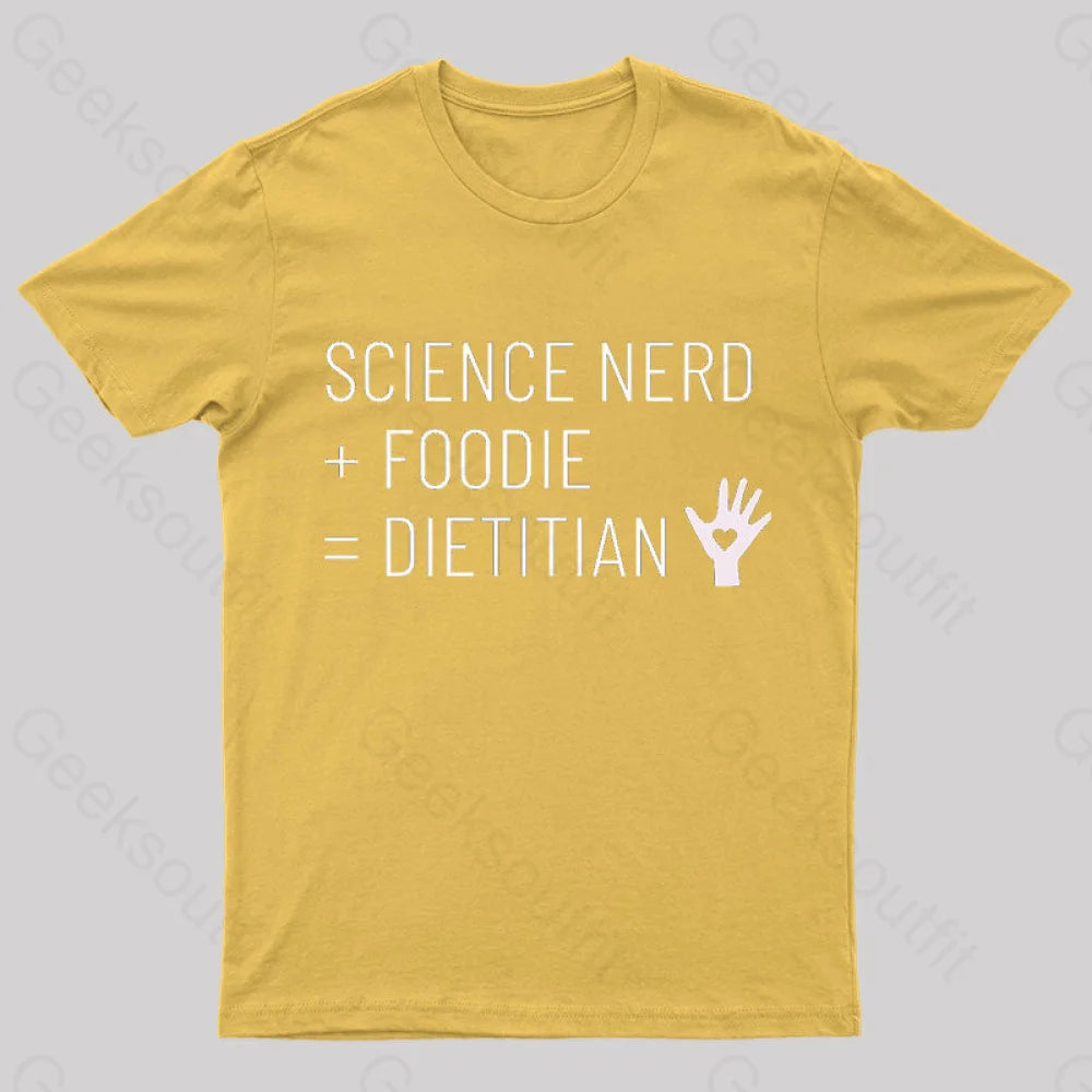 Dietitian Equation Science Nerd And Foodie Geek T-Shirt Yellow / S
