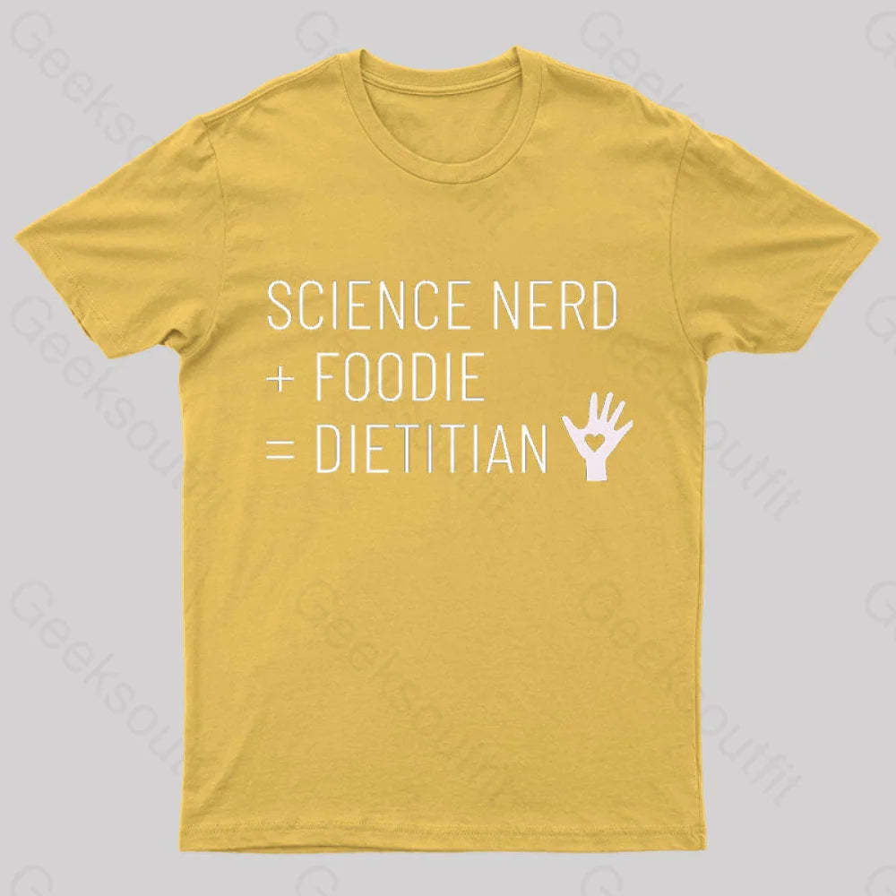 Dietitian Equation Science Nerd And Foodie Geek T-Shirt Yellow / S