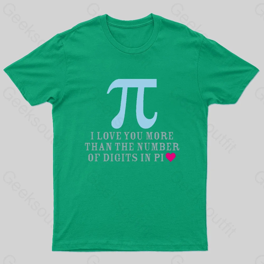 Digits In Pi Geek T-Shirt Green / S