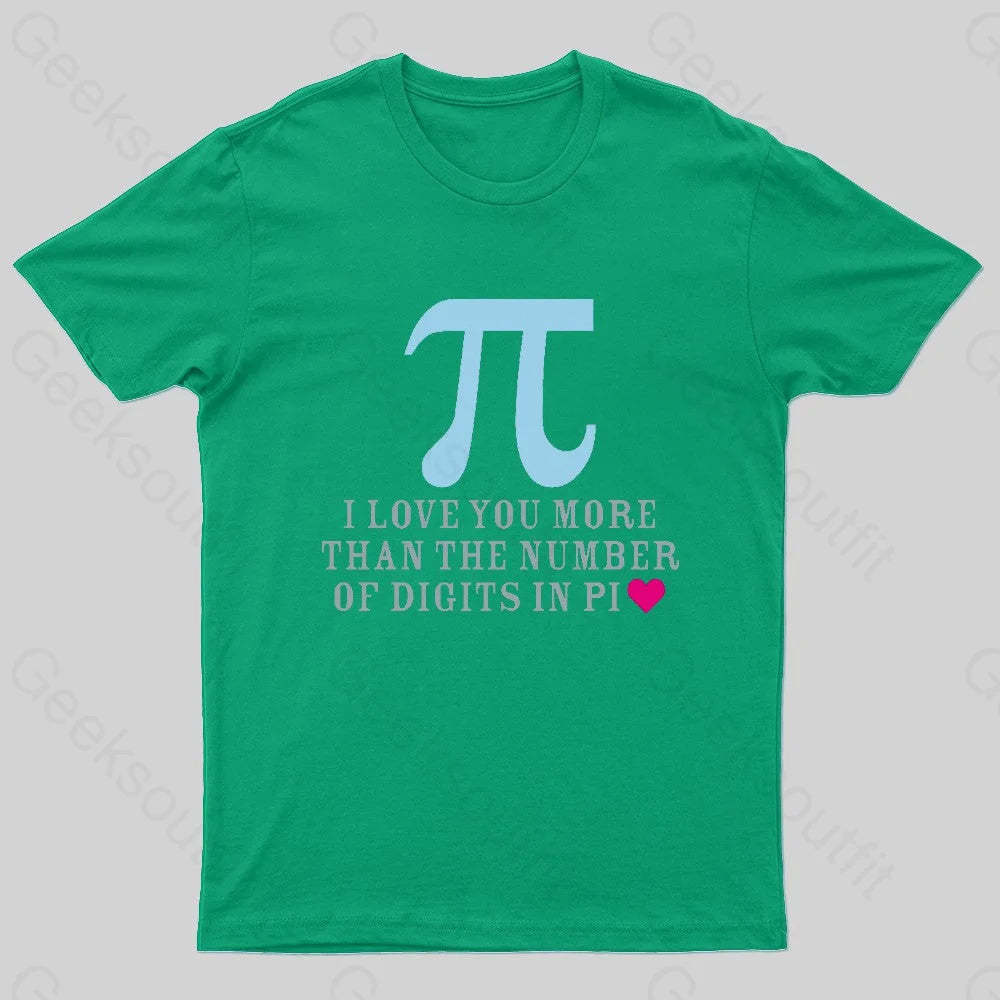 Digits In Pi Geek T-Shirt Green / S