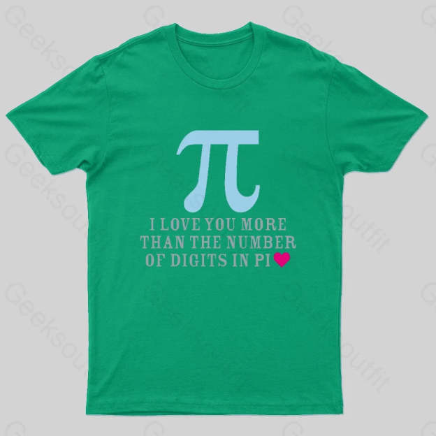 Digits In Pi Geek T-Shirt Green / S