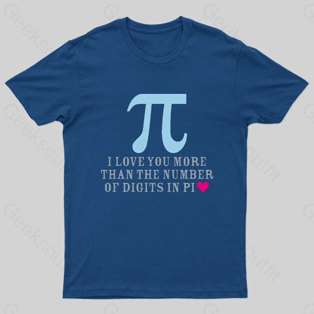 Digits In Pi Geek T-Shirt Navy / S