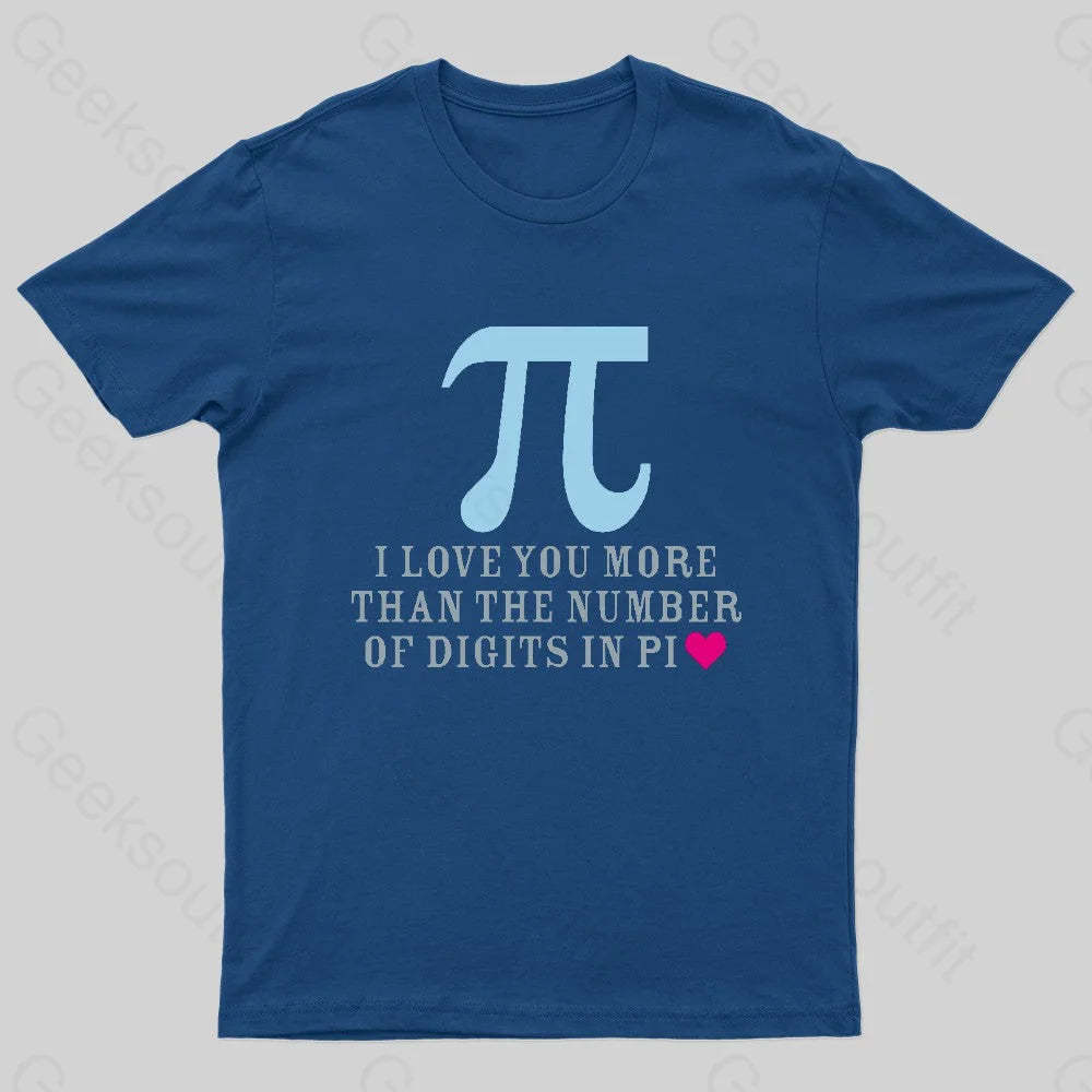 Digits In Pi Geek T-Shirt Navy / S