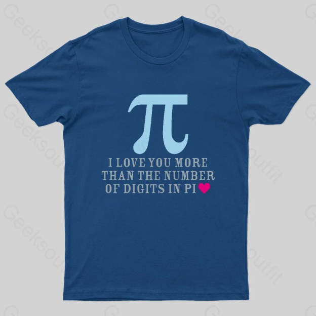 Digits In Pi Geek T-Shirt Navy / S