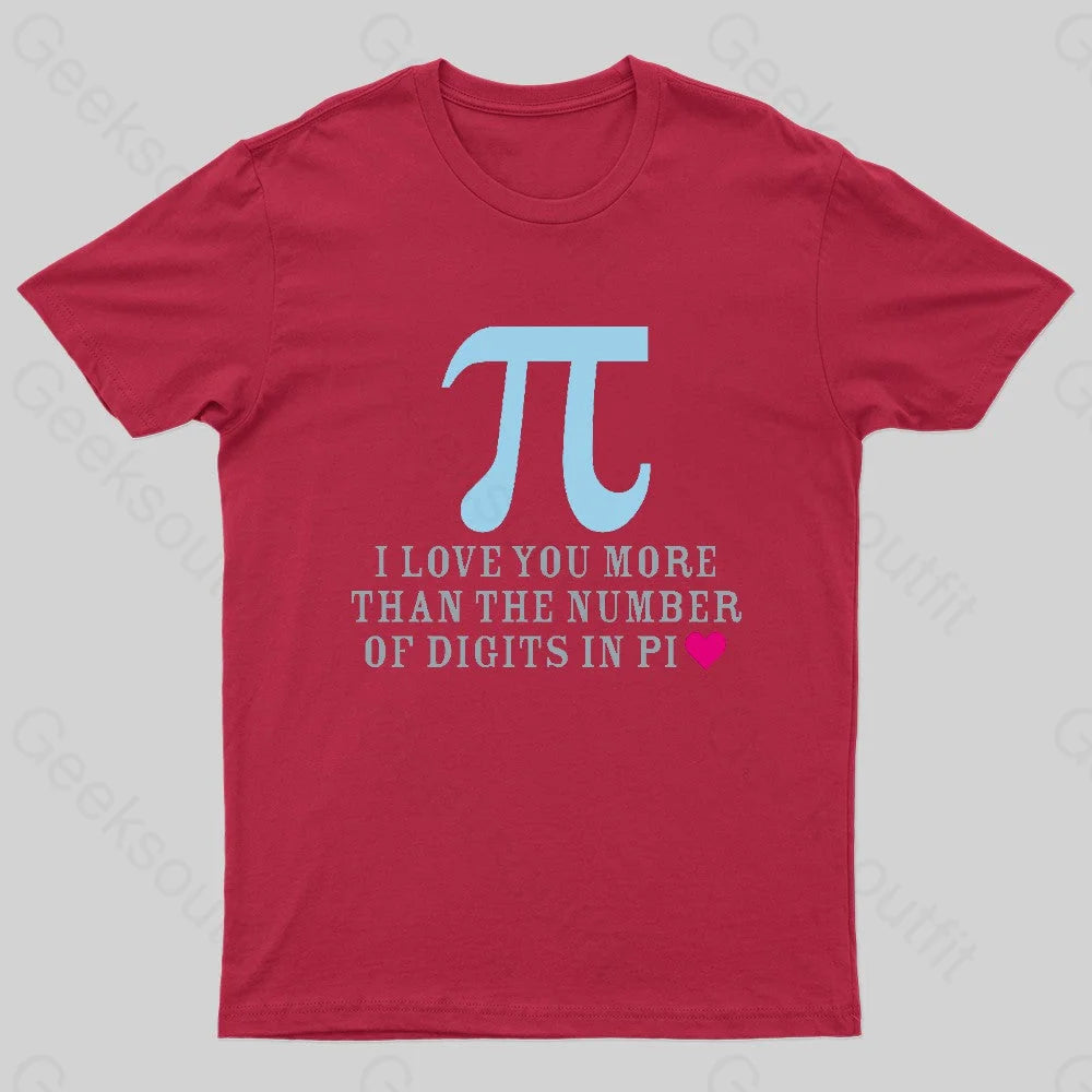Digits In Pi Geek T-Shirt Red / S