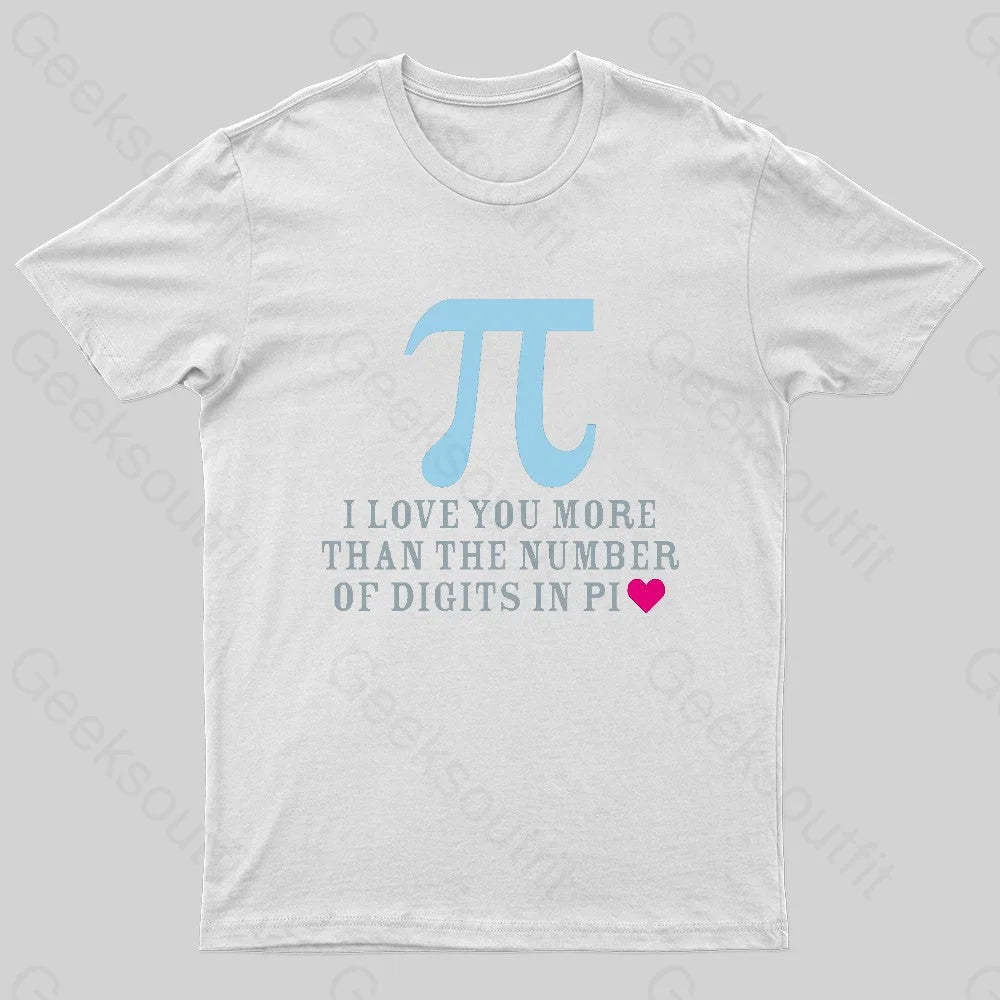 Digits In Pi Geek T-Shirt White / S