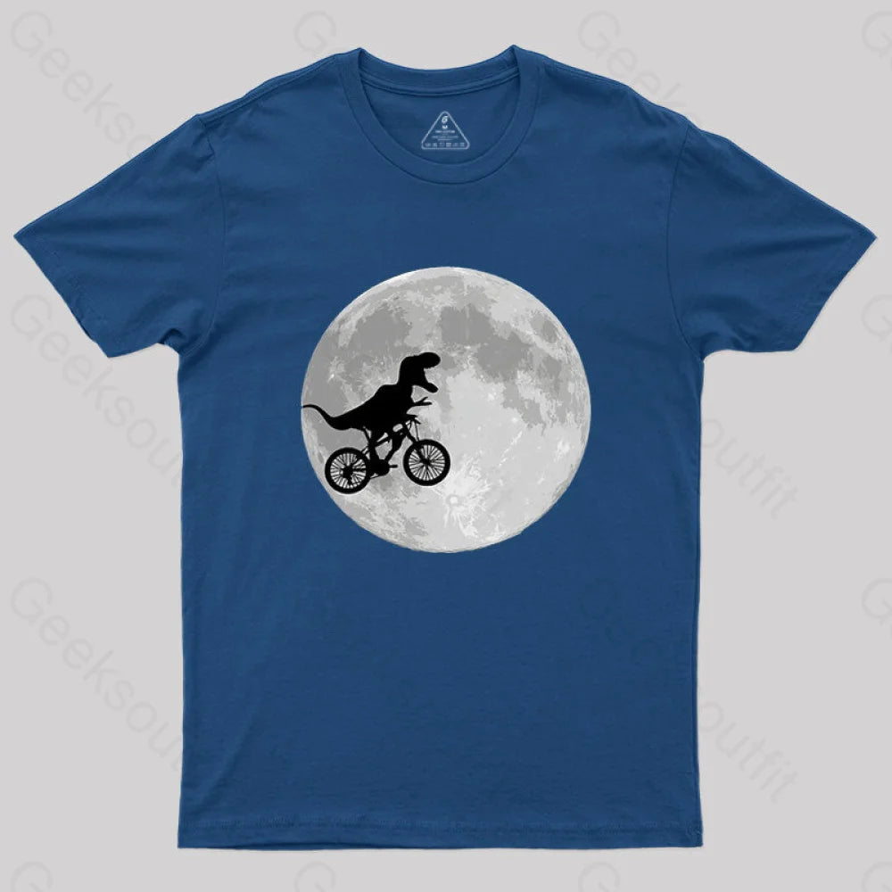 Dinosaur Bike And Moon T-Shirt Navy / S