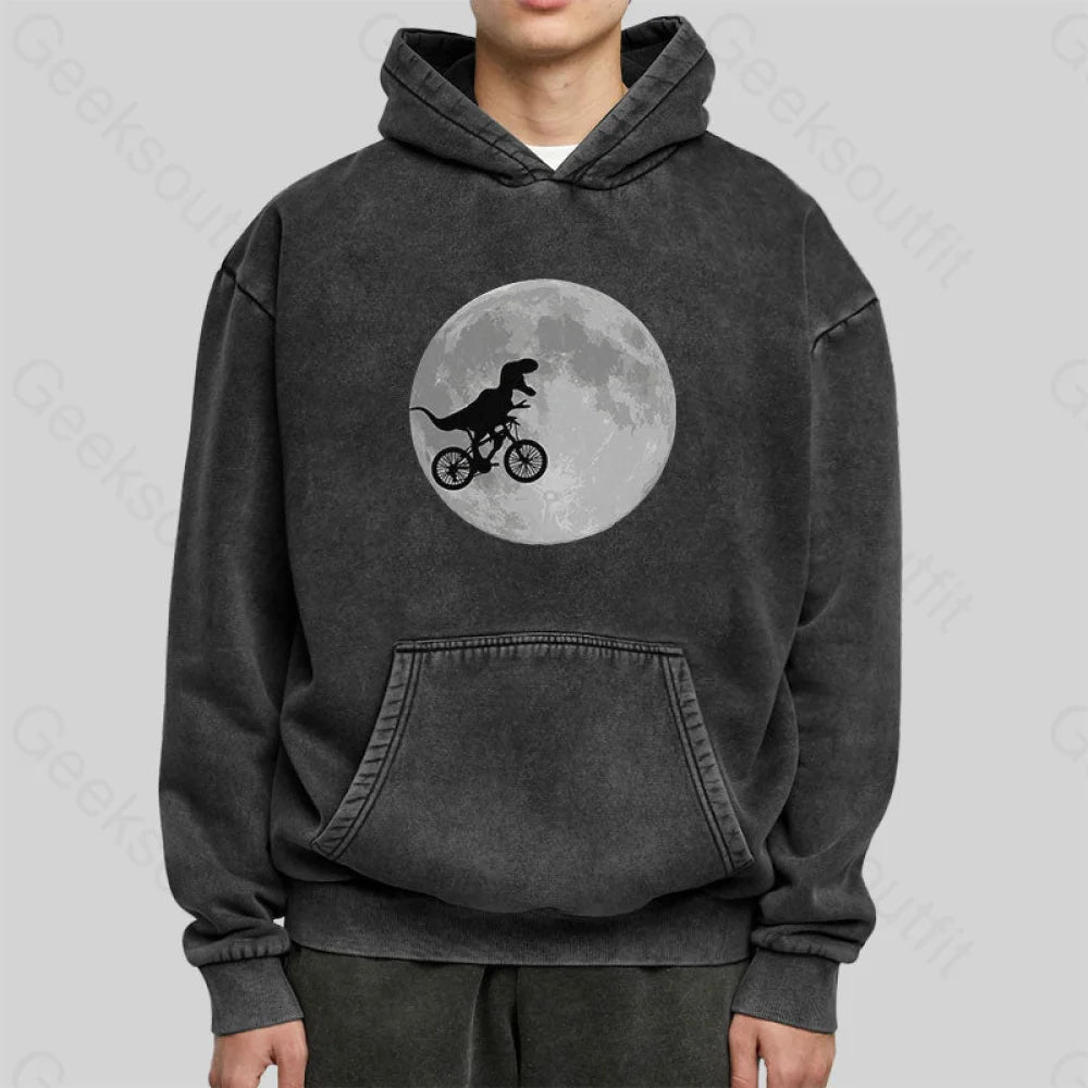 Dinosaur Bike And Moon Washed Hoodie