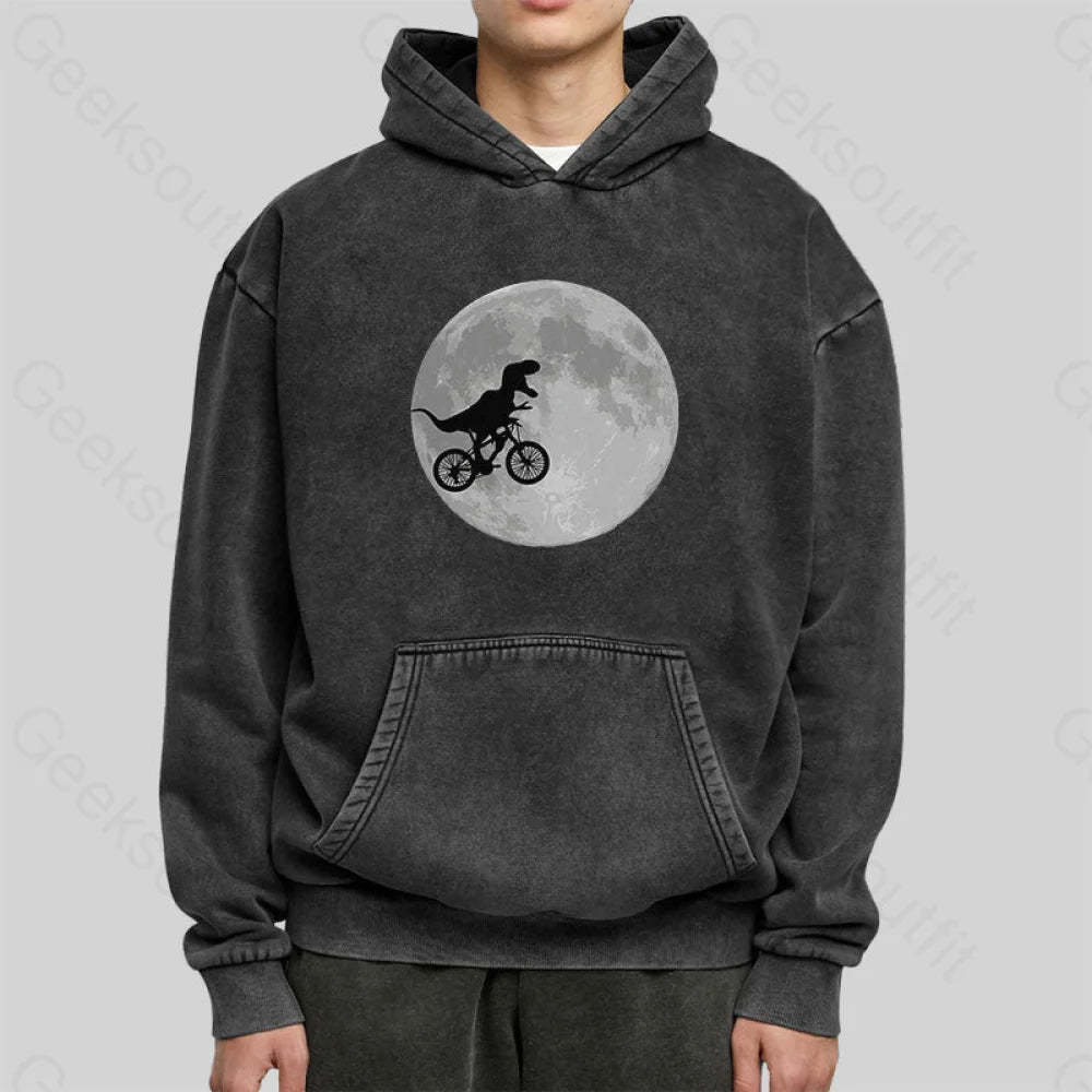 Dinosaur Bike And Moon Washed Hoodie