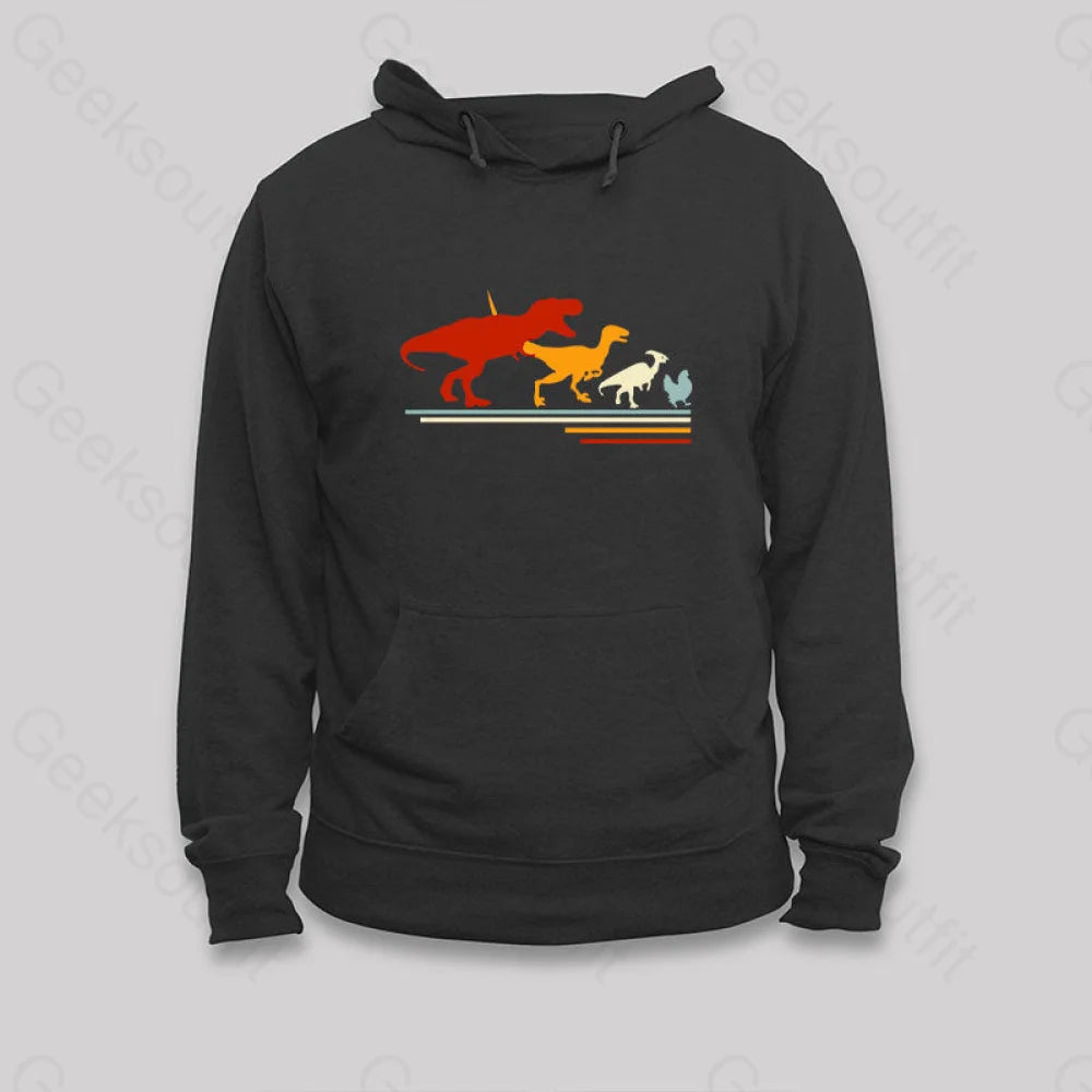 Dinosaur Evolution Hoodie Black / S