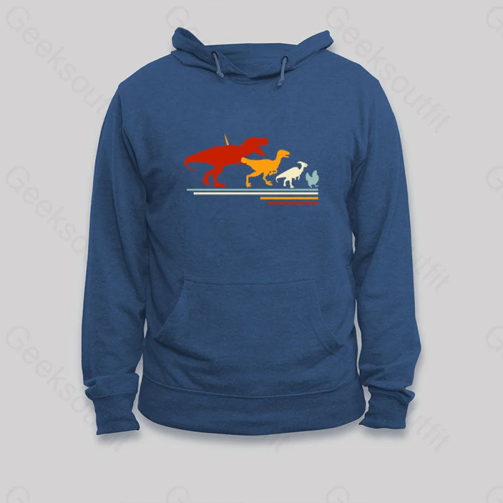 Dinosaur Evolution Hoodie Dark Blue / S