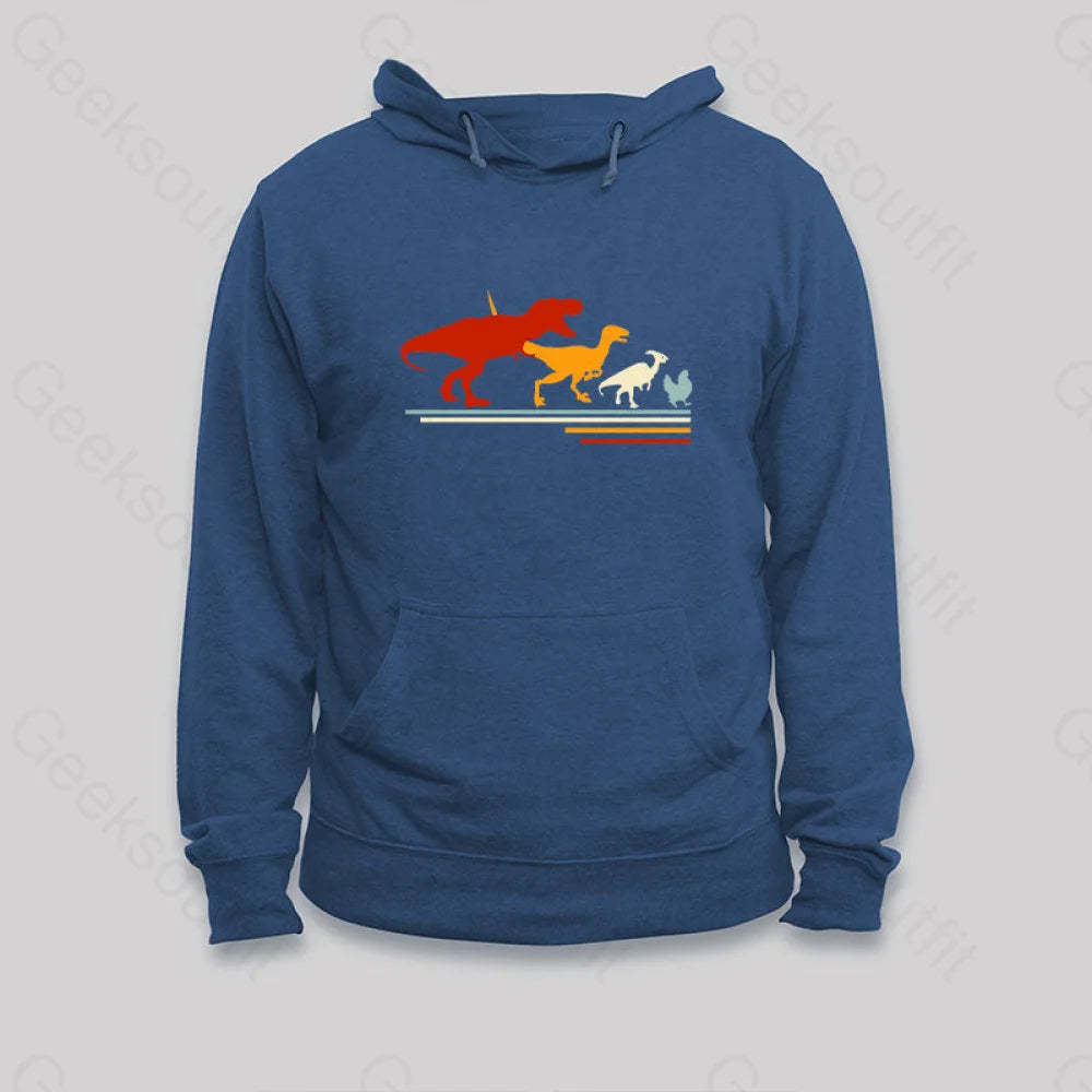 Dinosaur Evolution Hoodie Dark Blue / S