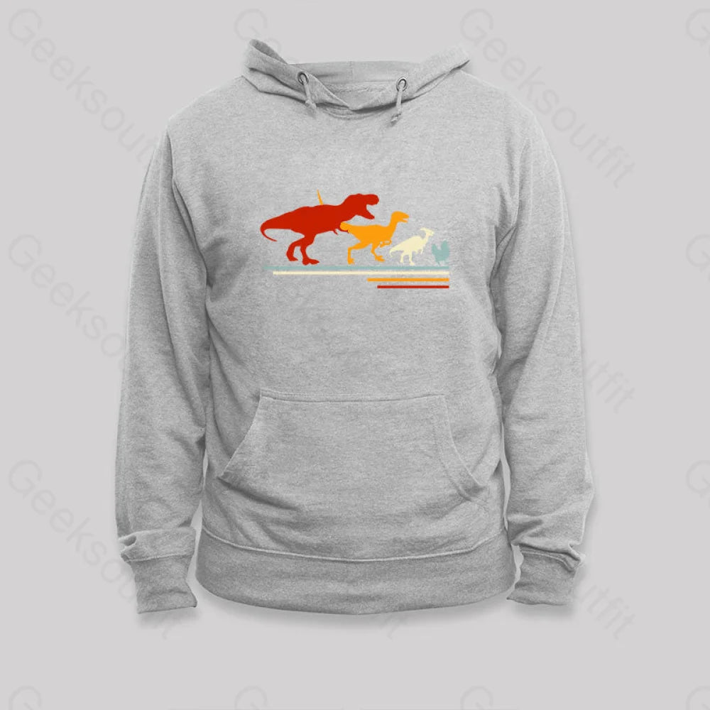 Dinosaur Evolution Hoodie Grey / S