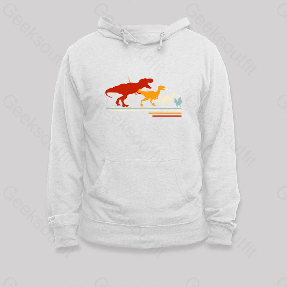 Dinosaur Evolution Hoodie White / S