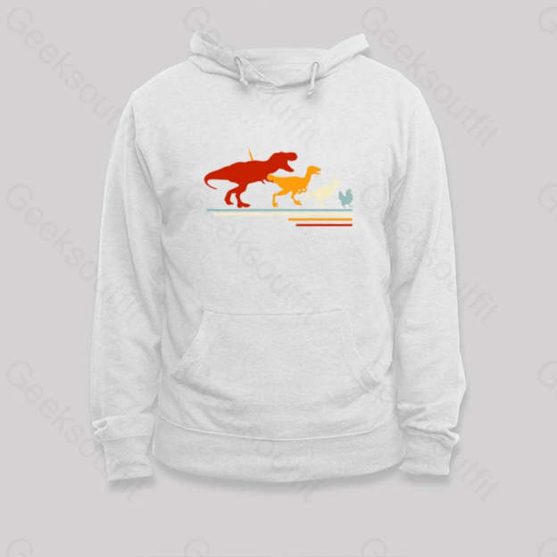 Dinosaur Evolution Hoodie White / S