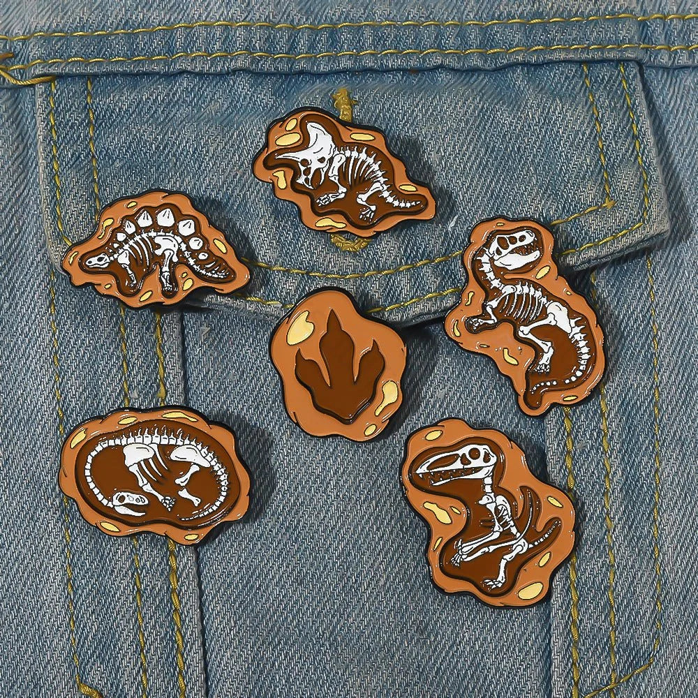 Dinosaur Fossils Enamel Pins - Geeksoutfit